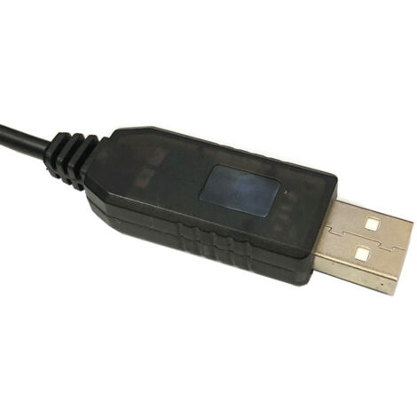 Câble convertisseur USB boost (5V vers 9V/12V) pour routeurs/modems optiques, batteries externes et charge.