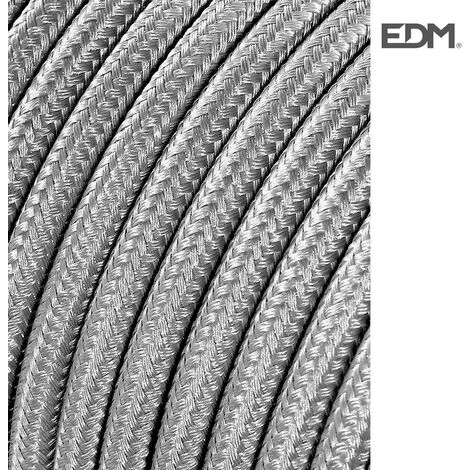 Câble cordon tubulaire 2x0,75mm c64 argent 5mts