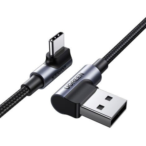 Câble coudé USB-C - USB 2.0 480 Mb/s 3 A 3 m noir