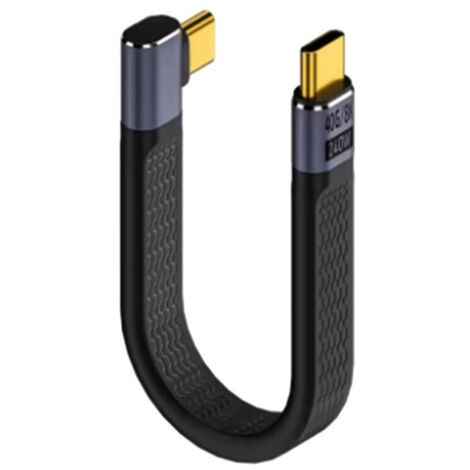 Câble court coudé USB 4 Type-C 13.5 cm 40 Gbps charge PD240W