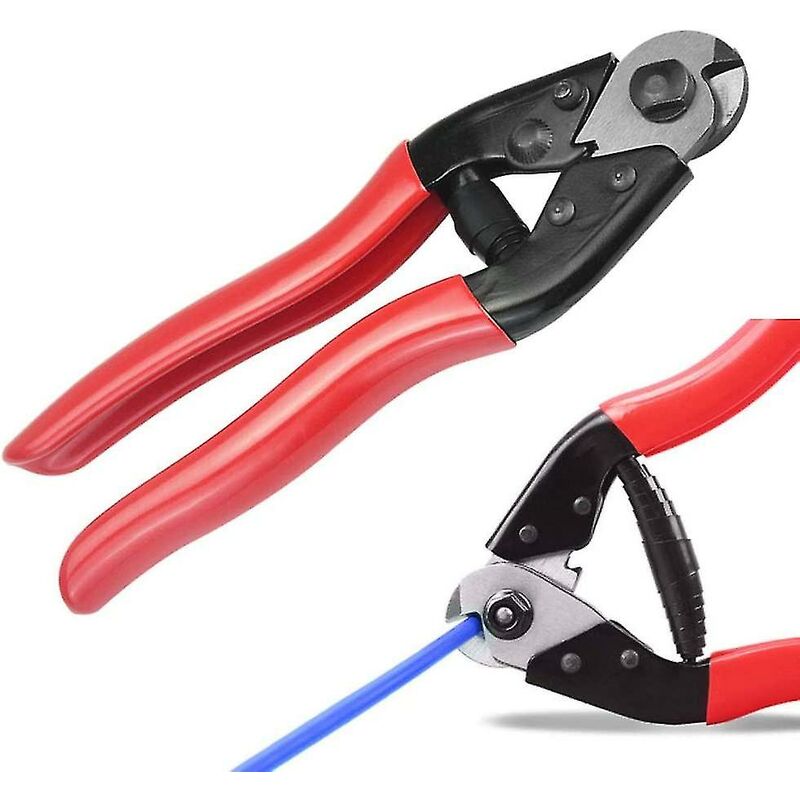 Cable Cutters and Cable Cutters with Soft Handles 190mm Steel Cable Cutters for Bike Brake Cable Repair Tool, Cuts up to 7m