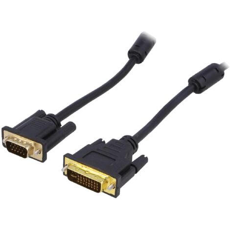 Cable D-Sub FULL HD male DVI-I male 1.8m noir