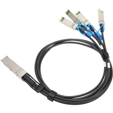 Câble DAC QSFP28 100G 1 mètre, Conversion QSFP28 en 4x SFP28, pour Infrastructures Réseaux et Centres de Données Haute Performance