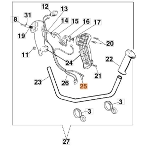 Câble d'accélérateur de débroussailleuse EMAK modèle 726T ORIGINAL 4161439AR