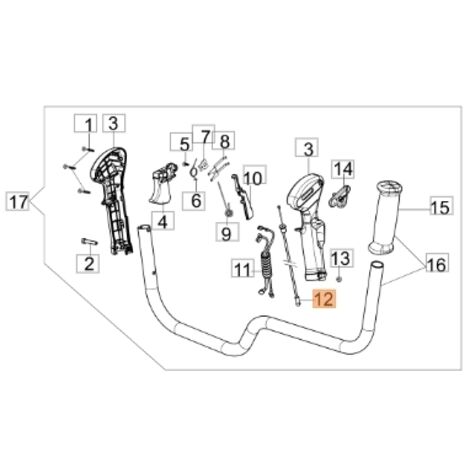 Câble d'accélérateur de débroussailleuse EMAK modèle BC430T ORIGINAL 61350111R