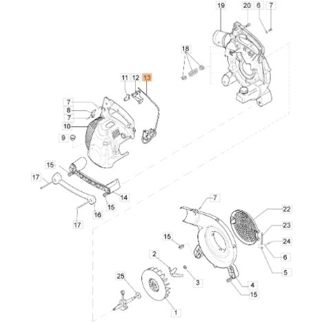 Câble d'accélérateur de soufflerie modèles BV300 ORIGINAL EMAK 56550024R