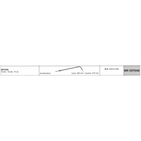 Câble d'accélérateur KAWASAKI débroussailleuse TD40 TD48 câble 300 mm gaine 275 mm