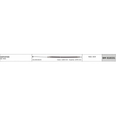 Câble d'accélération GREEN LINE souffleur EB700A câble 1200 mm gaine 1070 mm
