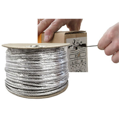 Câble d'acier en bobine de 100 mètres pour FASTLOCK Charge 50Kg NATHER 990496