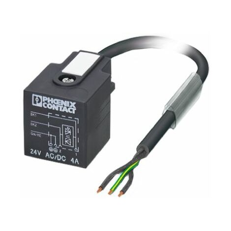 Câble d'actionneur Phoenix Contact 3 conducteurs , DIN 43650 forme A Femelle pré-câblé, 1.5m ( Prix pour 1 )