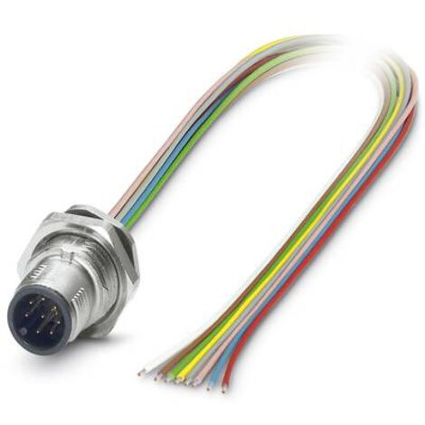 Câble d'actionneur Phoenix Contact 8 conducteurs , M12 Mâle, 500mm ( Prix pour 1 )