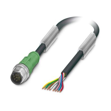 Câble d'actionneur Phoenix Contact 8 conducteurs , M12 Mâle pré-câblé, 3m ( Prix pour 1 )