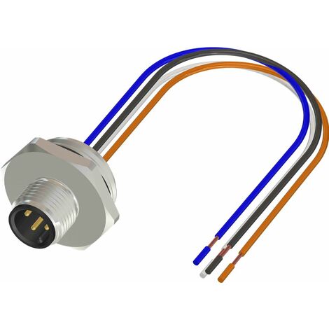 Câble d'actionneur RS PRO 4 conducteurs , M12 Mâle vers , 500mm ( Prix pour 1 )