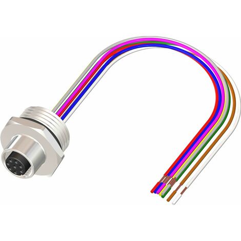 Câble d'actionneur RS PRO 8 conducteurs , M12 Femelle vers , 2m ( Prix pour 1 )