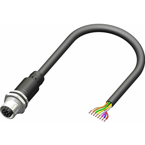 Câble d'actionneur RS PRO 8 conducteurs , M12 Femelle vers , 2m ( Prix pour 1 )
