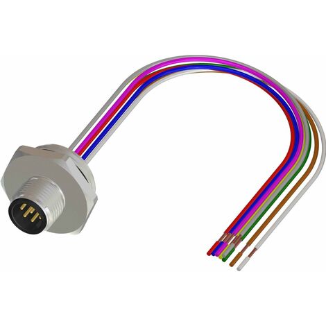 Câble d'actionneur RS PRO 8 conducteurs , M12 Mâle vers , 500mm ( Prix pour 1 )