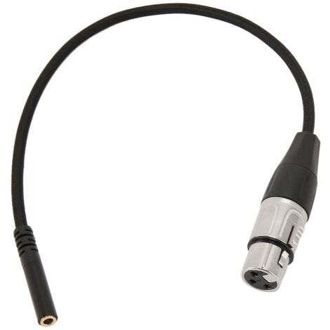 Câble d'adaptateur 3.5mm femelle vers XLR femelle pour microphone, câble audio stéréo équilibré 1/8 pouce