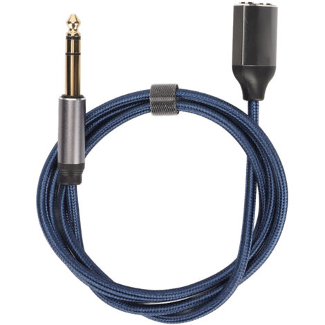Câble d'adaptateur 6.35mm mâle vers 2 x 3.5mm femelle avec réduction des interférences pour équipement audio