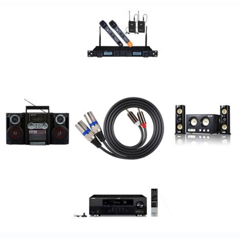 Câble d'adaptateur audio RCA mâle vers XLR mâle 1,5 m, cordon de raccordement double rangée en PVC