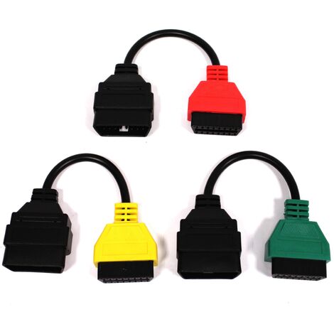Câble d'adaptateur de connecteur OBD II à Fiat Alfa-Romeo pour FiatECUscan Kit de 3 câbles