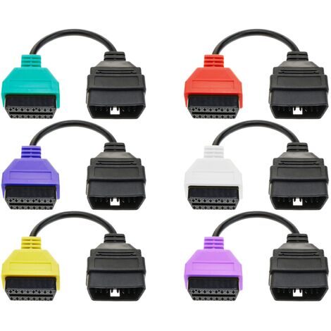 Câble d'adaptateur de connecteur OBD II à Fiat Alfa-Romeo pour FiatECUscan Kit de 6 câbles