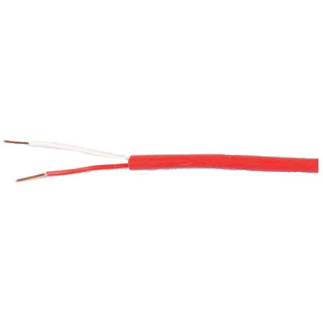 Câble d'alarme et d'incendie rigide 1p 9/10 rouge – Isolation PVC 0.25mm – Catégorie C2 non propagateur de flamme – Pour systèmes de sécurité