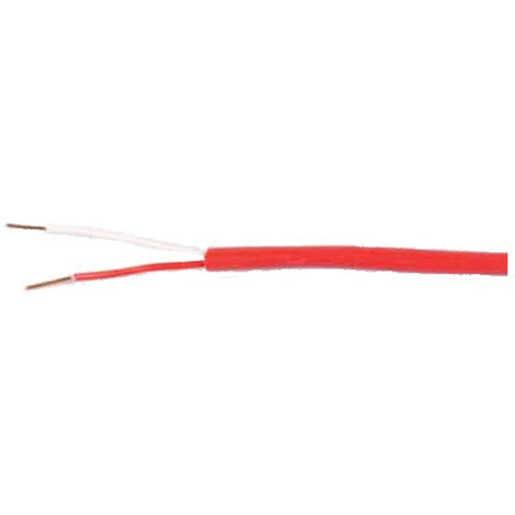 Câble d'alarme et d'incendie rigide 1p 9/10 rouge – Isolation PVC 0.25mm – Catégorie C2 non propagateur de flamme – Pour systèmes de sécurité