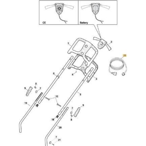Câble d'alimentation 15 m H05VV-F3 (prise UK) ORIGINAL STIGA - 1911-9291-01