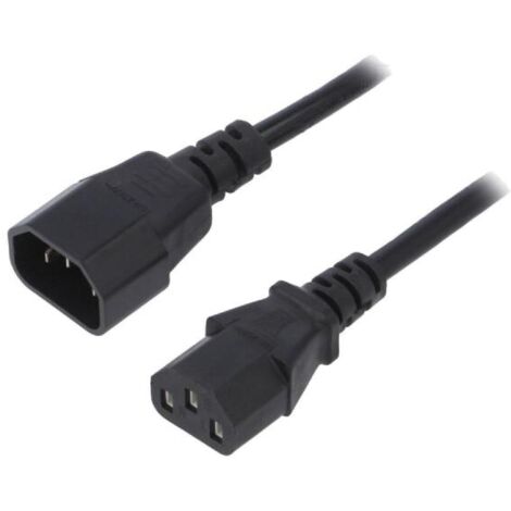 Câble d'alimentation 1.80 m – Secteur femelle C13 vers mâle C14 – CCA 3 âmes – PVC isolant pour adaptateurs ATX/ITX – Akyga - X570332
