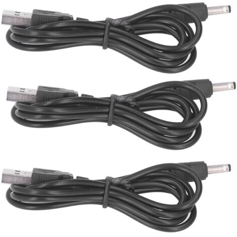 Câble d'alimentation 5V USB 3.5x1.35mm pour ventilateur, enceinte, téléphone - Lot de 3 pièces