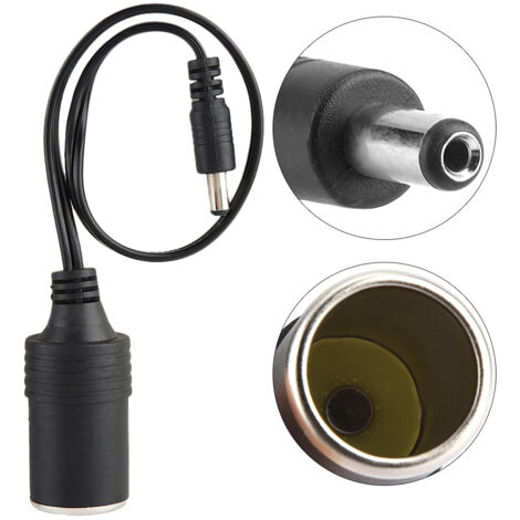 Câble d'alimentation avec allume-cigare femelle vers prise DC 5.5x2.1mm femelle