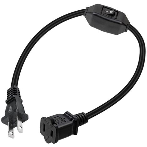 Câble d'alimentation avec interrupteur et prise US pour rallonge électrique