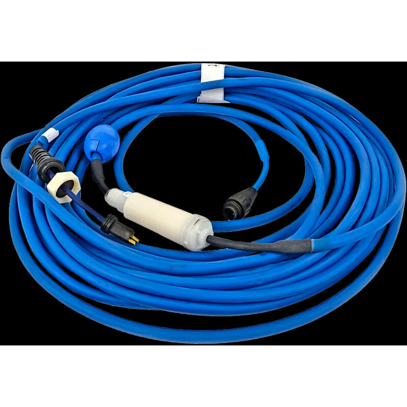 Cable 18 m.-Ø 13 mm., 2 hilos, azul, con Swivel para limpiafondos Dolphin