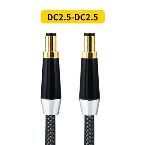 Câble d'alimentation aviation DC 2.1-2.5 vers prise audio DC 2.5/2.1 - Longueur 0.75m