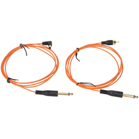 Câble d'alimentation DC orange pour machine à tatouage, 2 clips RCA, 1.8m, conductivité élevée et courant stable