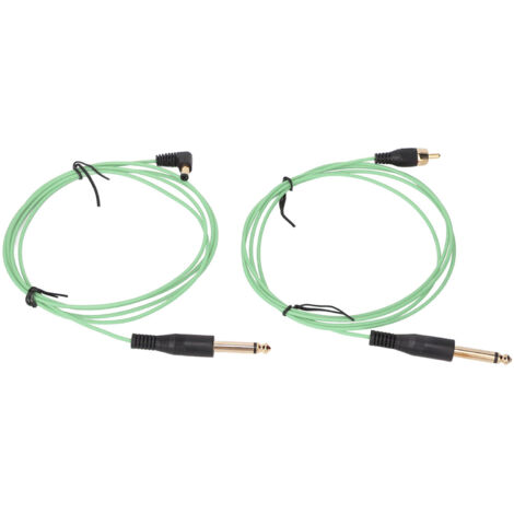 Câble d'alimentation DC vert pour machine à tatouage, 2 clips RCA, 1.8m, conductivité élevée, stable, OD 2.2mm