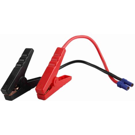 Câble d'alimentation de secours pour voiture noir et rouge avec connecteur EC5 et pince crocodile