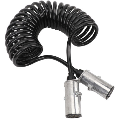 Câble d'alimentation électrique à 7 broches, spiralé et ultra-résistant, pour semi-remorques, tracteurs et remorques