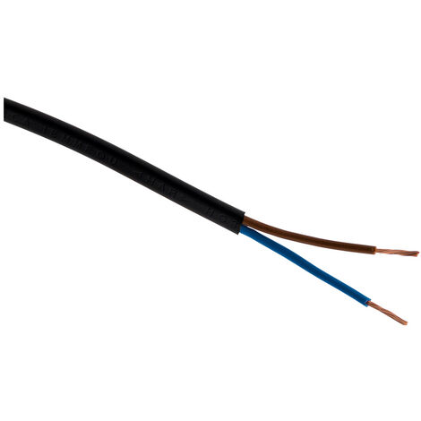 Câble d'alimentation électrique HO3VVH2-F 2x 0,75 - 10m - Blanc , Noir, Marron ou Or