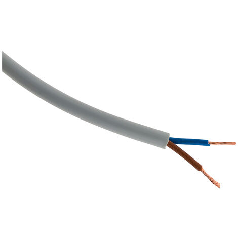 Câble d'alimentation électrique HO5VV-F 2x 1 - 50m - Blanc ou Gris