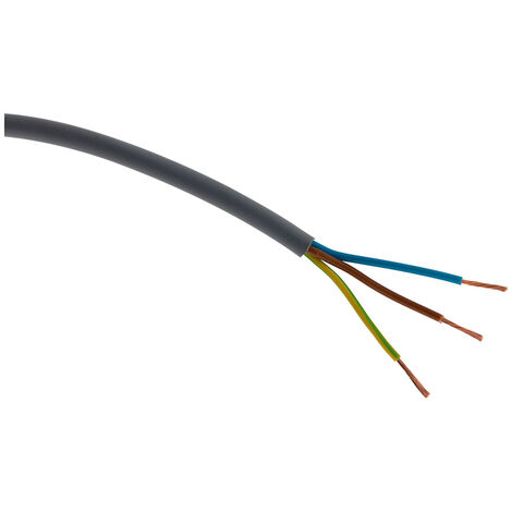 Câble d'alimentation électrique HO5VV-F 3G1,5 - 10m - Blanc ou Gris