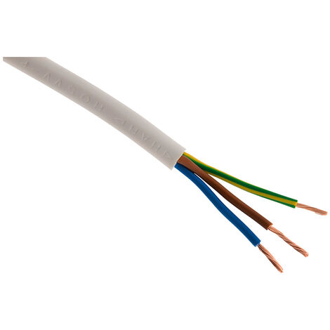 Câble d'alimentation électrique HO5VV-F 3G2,5 - 50m - Blanc ou Gris