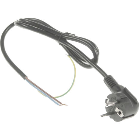 Câble d'alimentation électrique noir 1,0m