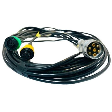 MAXTER Câble d'Alimentation Feux Remorque 2x3m - Prise Métal 7 Plots AJBA
