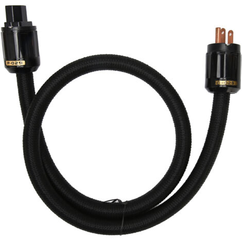 Câble d'alimentation HiFi 12AWG 3 conducteurs cuivre pur, prise US 125V 15A pour amplificateur et équipement audio, 2m / 6.6ft