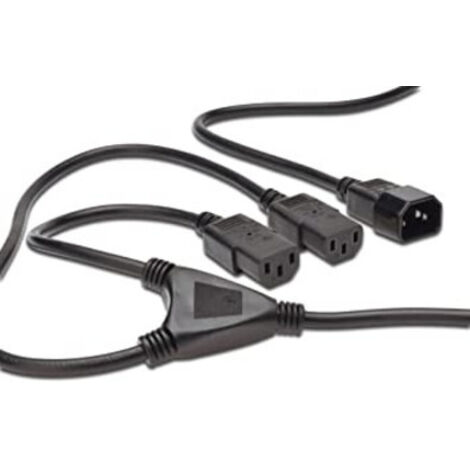 Câble d'alimentation Iec C14 mâle vers 2 Iec C13 femelle 1,7m Ak-440400-017-s