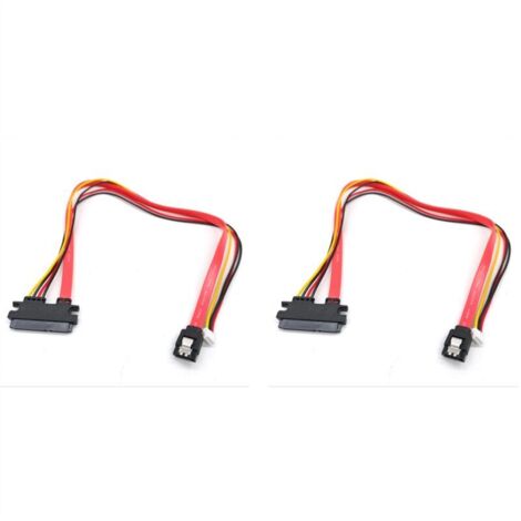 Câble d'alimentation intégré pour disque dur (2x) : petit connecteur femelle 4 broches et connecteur mâle 3.0 vers 22 broches (7 + 15 broches)