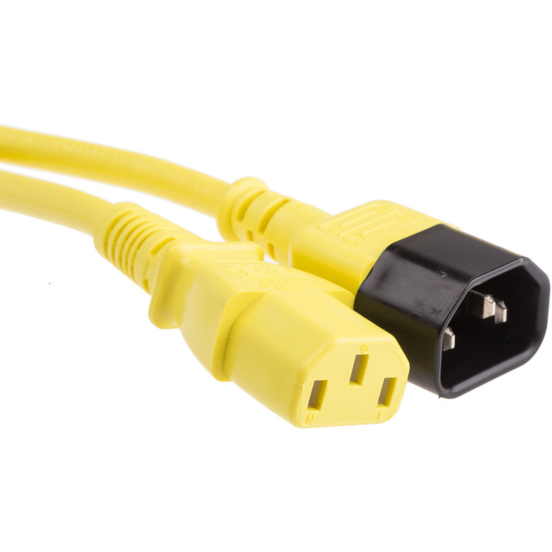 Rs Pro - Câble d'alimentation, Jaune, Connecteur C13, iec vers C14, cei, 1m ( Prix pour 1 )