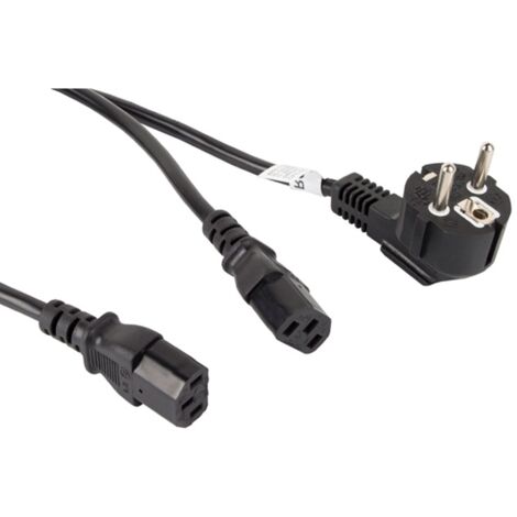 Câble d'alimentation lanberg schuko cee 7/7 vers 2x iec320 c13 2m