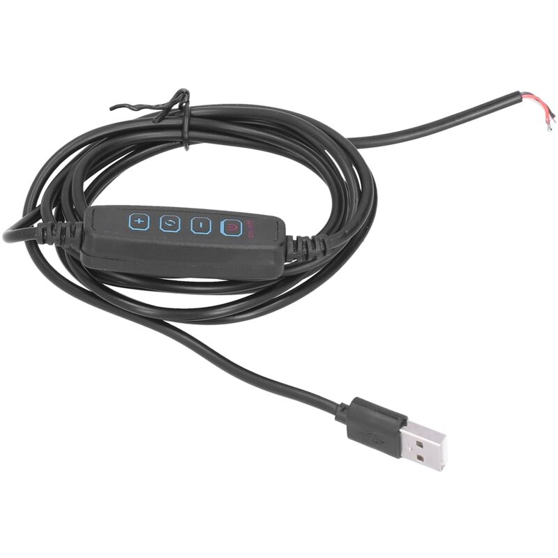 Câble d'alimentation LED 2m avec interrupteur et variateur, universel USB pour lampe 5V, intérieur et extérieur